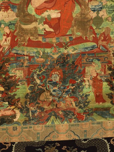 Detail (Third Panchen Lama Losan Penden Yeshe) by Tibetan School